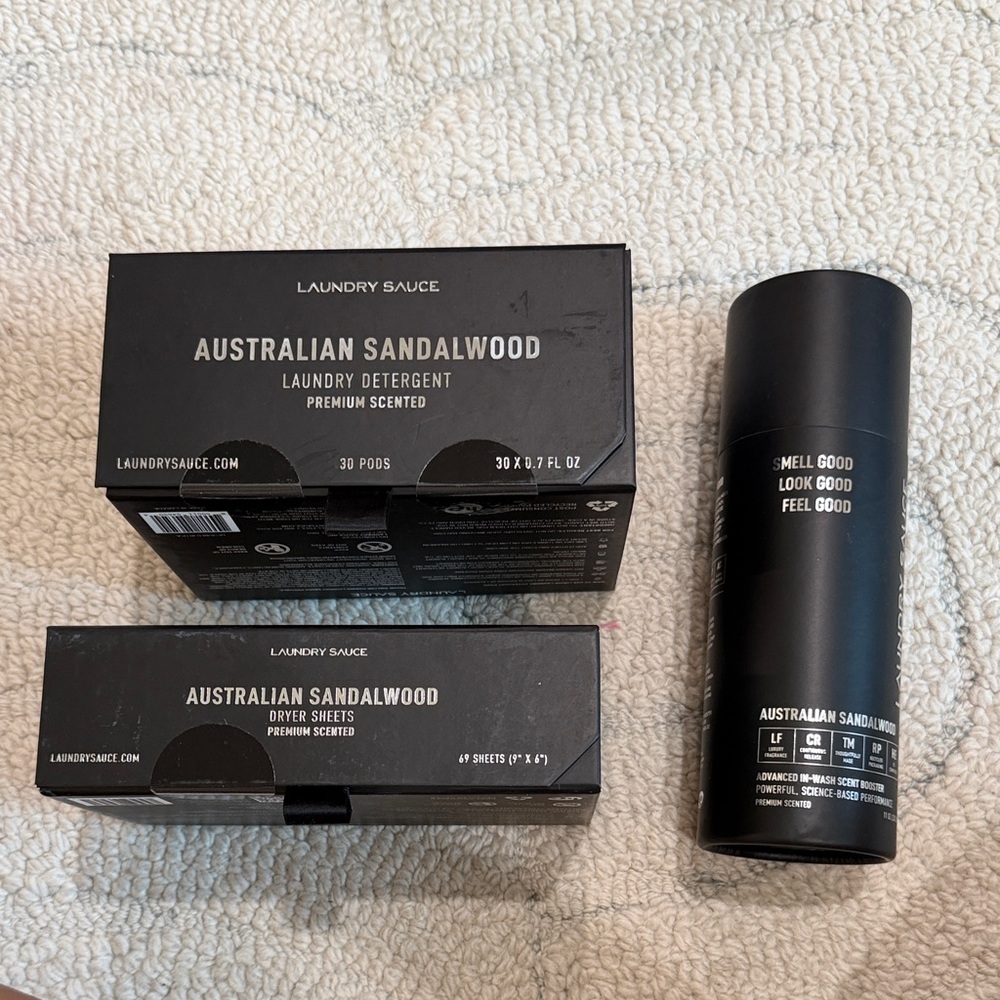 Laundry Sauce Scent Booster, Dryer sheets $ Detergent - Australian Sandalwood